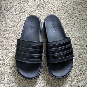 Platform Adidas Black Slides
